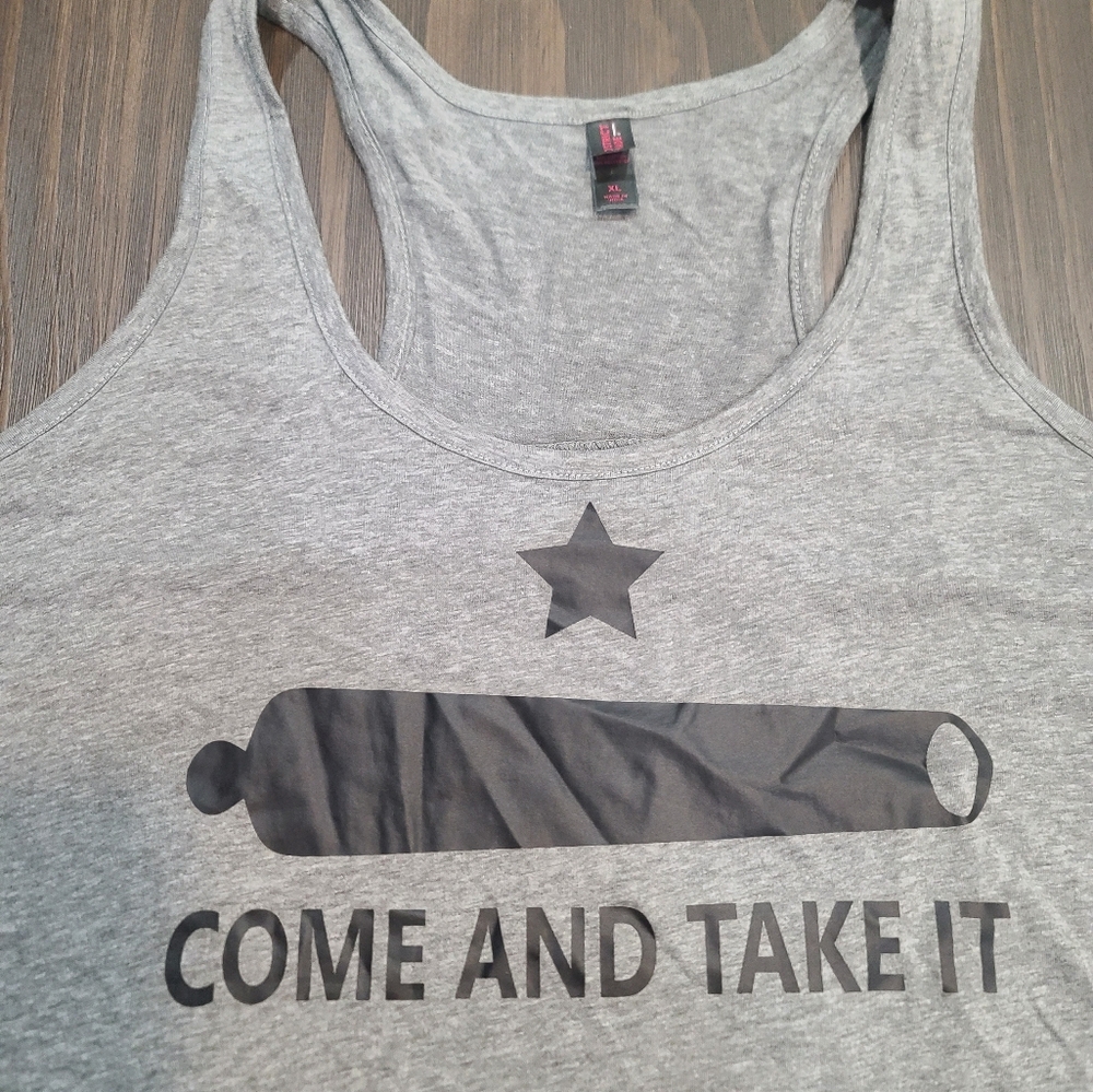 Gray Tank Top with Graphic Print